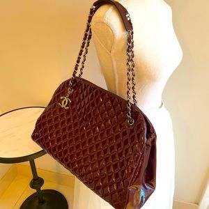 CHANEL Oxblood Patent Mademoiselle bag